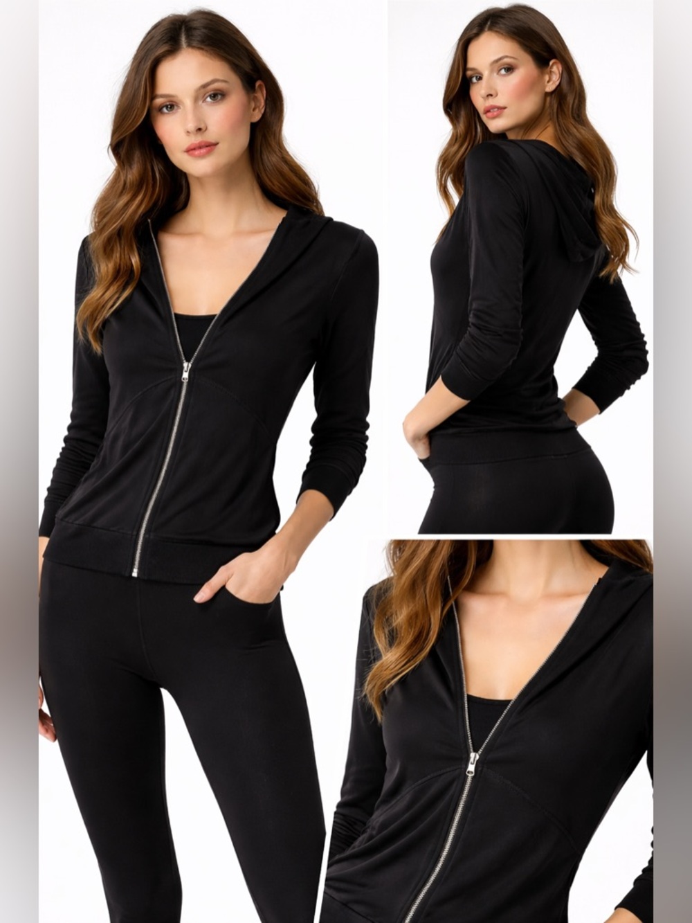 Diesel Vintage Black Full-Zip V-Neck Cardigan Sweater - Ribbed Trim XS